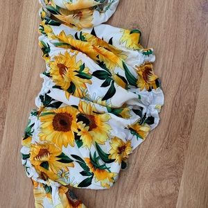 OFF The shoulder sunflower shirt